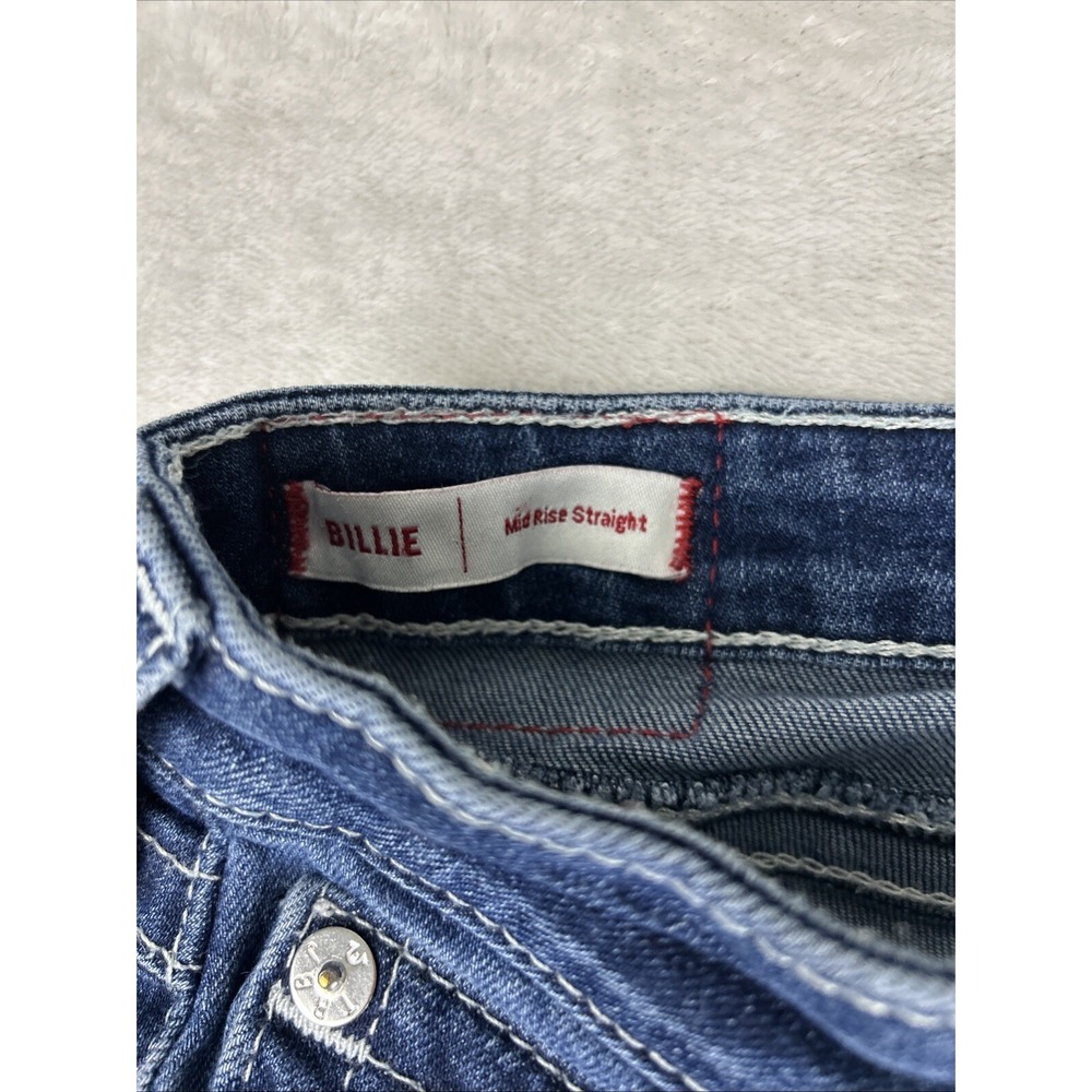 True Religion Billie Jeans Women's 27 X 29.5 Mid Rise Straight Stretch Flap - Picture 4 of 13